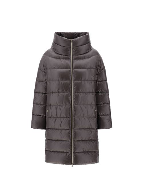 Piumino donna lunghezza 7/8 collo a cratere colore marrone HERNO | PI1283DIC12017Z8800